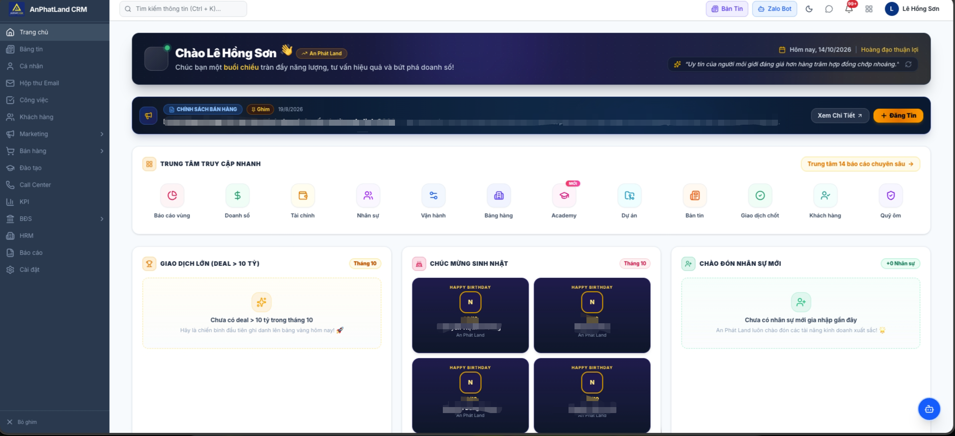 Screenshot of An Phát Land CRM